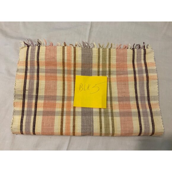 Woven Striped Table Runner 12" X 62" Pastel Orange & Green - Picture 6 of 6